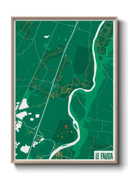 Une affiche de carte sur Le Fauga
