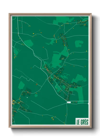 Une affiche de carte sur Le Grès