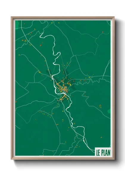 Une affiche de carte sur Le Plan