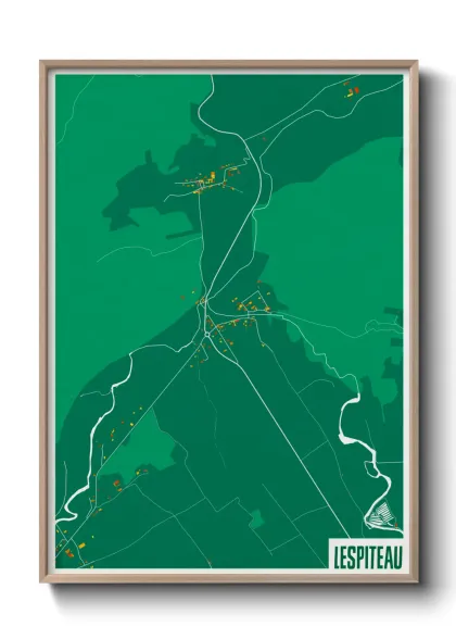 Une affiche de carte sur Lespiteau