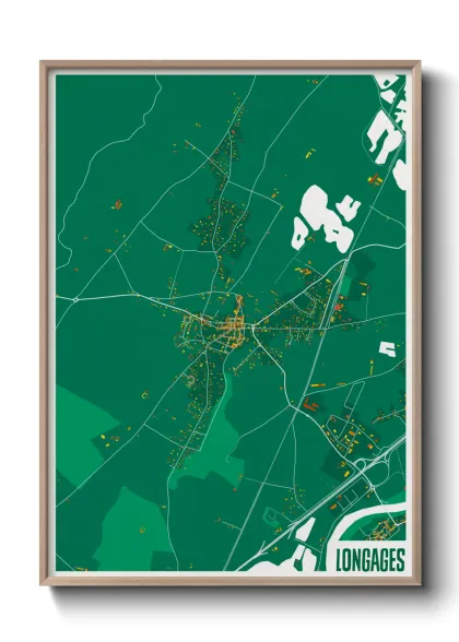 Une affiche de carte sur Longages
