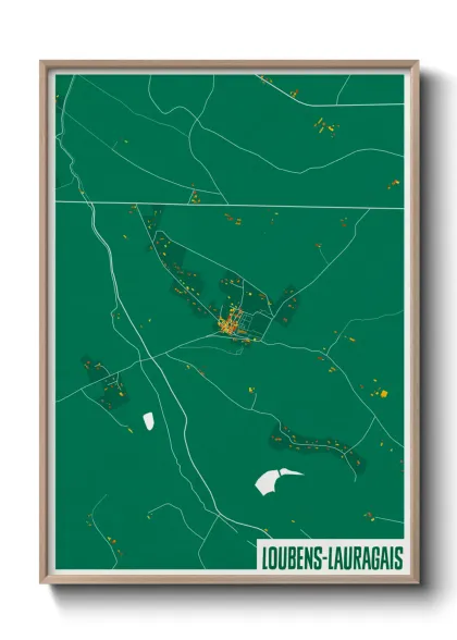 Une affiche de carte sur Loubens-Lauragais