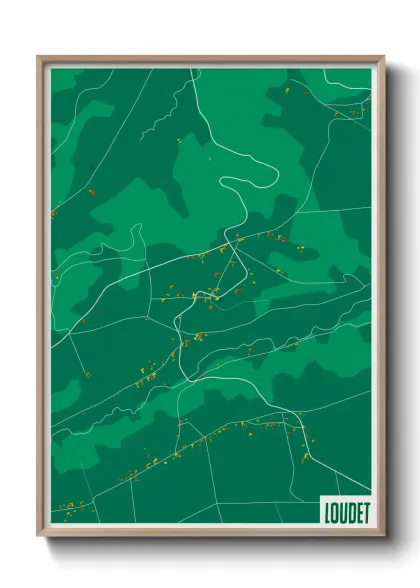 Une affiche de carte sur Loudet