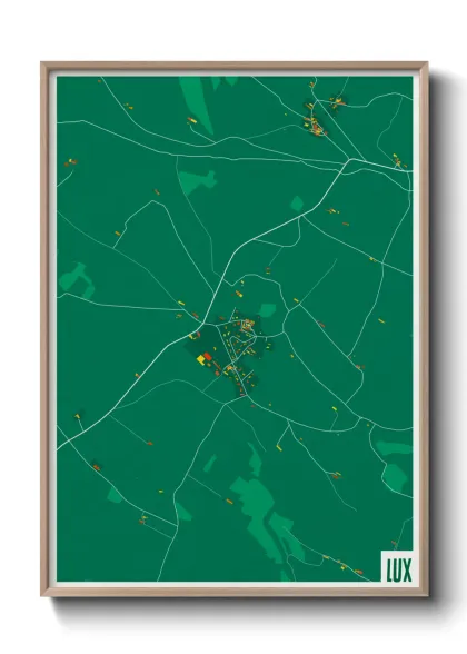 Une affiche de carte sur Lux