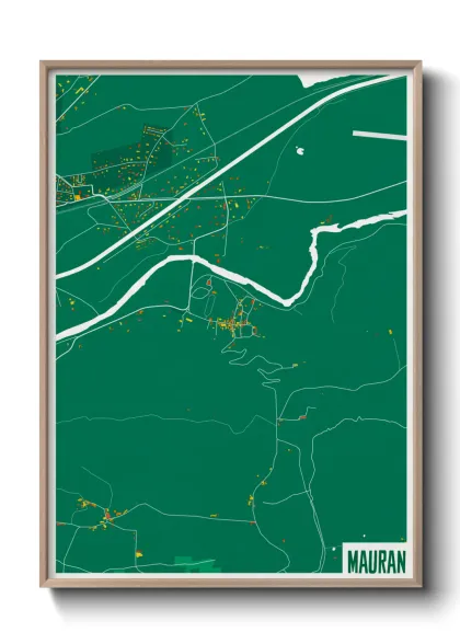 Une affiche de carte sur Mauran