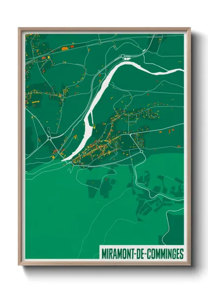 Une affiche de carte sur Miramont-de-Comminges