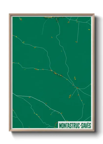 Une affiche de carte sur Montastruc-Savès
