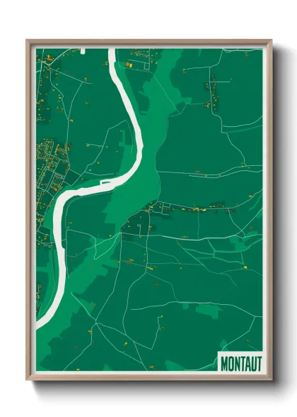 Une affiche de carte sur Montaut
