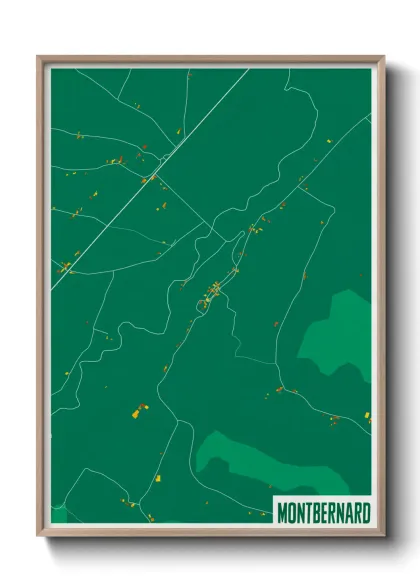Une affiche de carte sur Montbernard