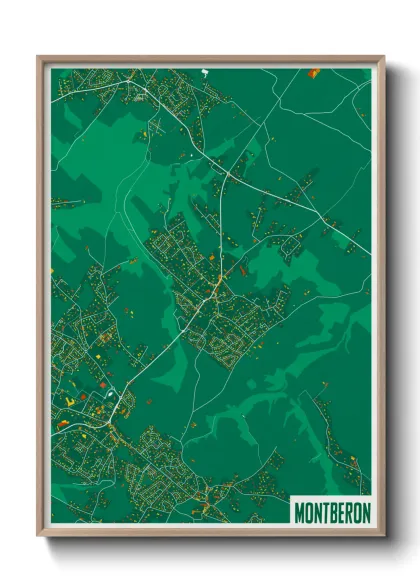 Une affiche de carte sur Montberon