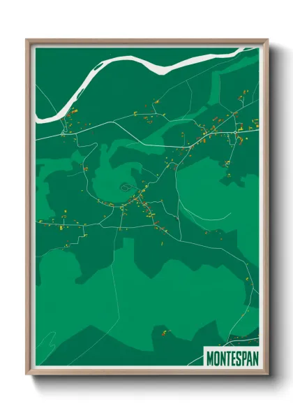 Une affiche de carte sur Montespan