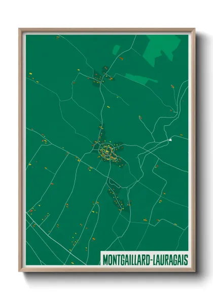 Une affiche de carte sur Montgaillard-Lauragais