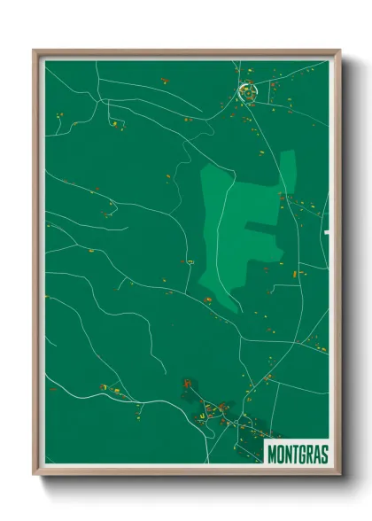 Une affiche de carte sur Montgras