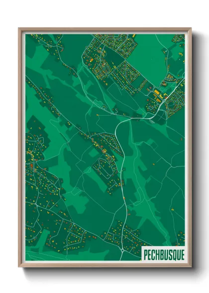 Une affiche de carte sur Pechbusque