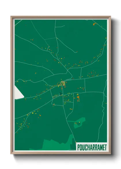 Une affiche de carte sur Poucharramet