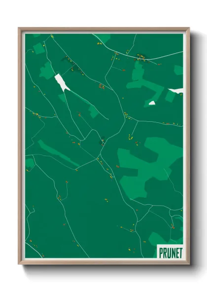 Une affiche de carte sur Prunet