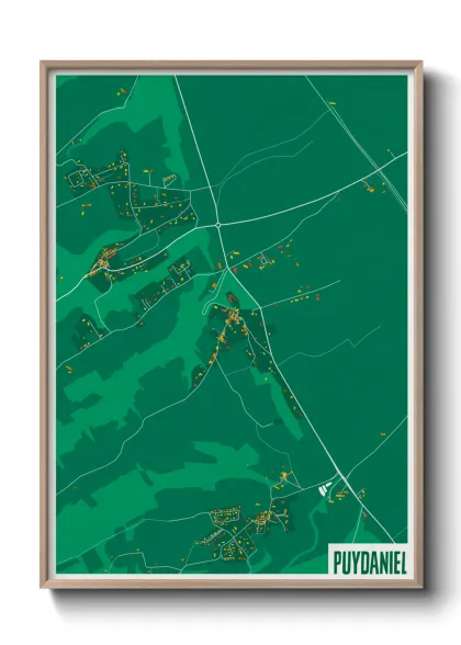 Une affiche de carte sur Puydaniel