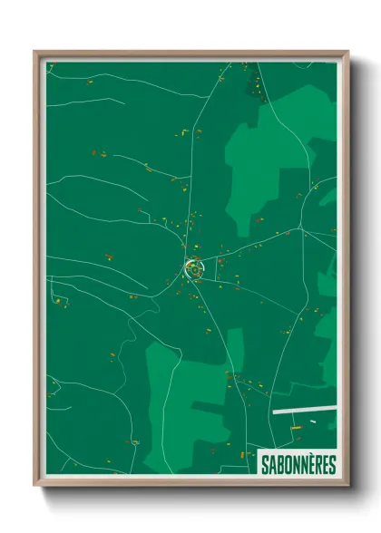 Une affiche de carte sur Sabonnères