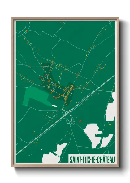 Une affiche de carte sur Saint-Élix-le-Château