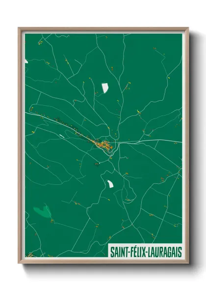 Une affiche de carte sur Saint-Félix-Lauragais