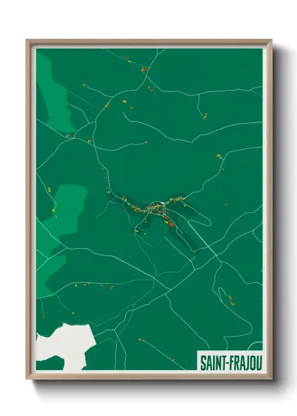 Une affiche de carte sur Saint-Frajou