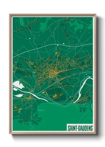 Une affiche de carte sur Saint-Gaudens