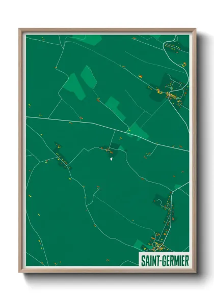 Une affiche de carte sur Saint-Germier