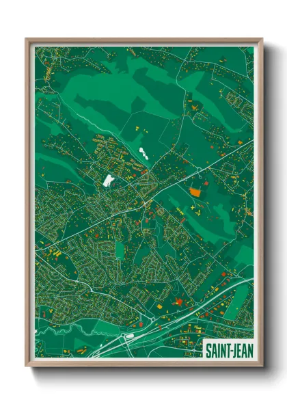 Une affiche de carte sur Saint-Jean