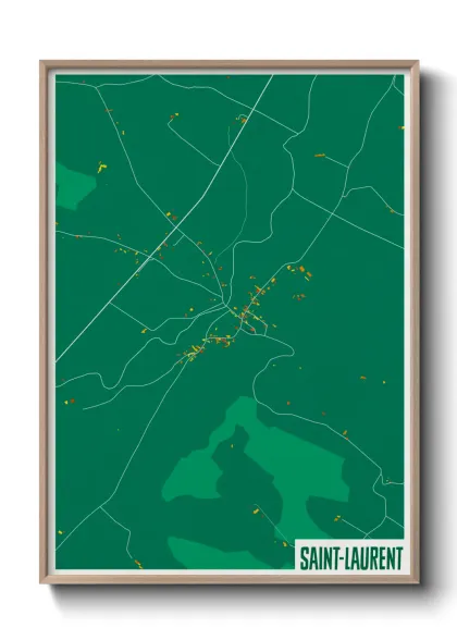 Une affiche de carte sur Saint-Laurent