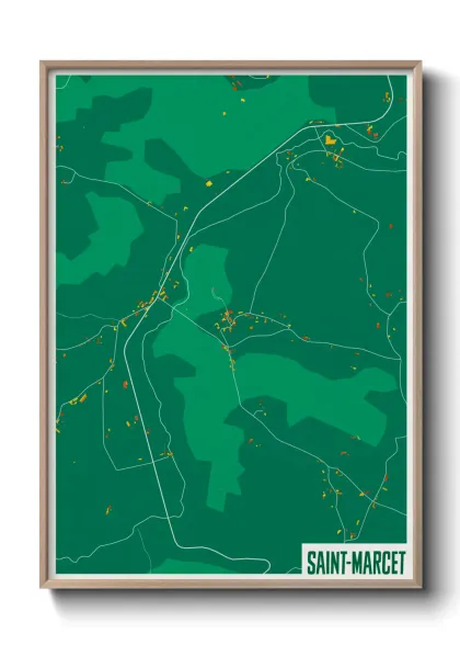 Une affiche de carte sur Saint-Marcet