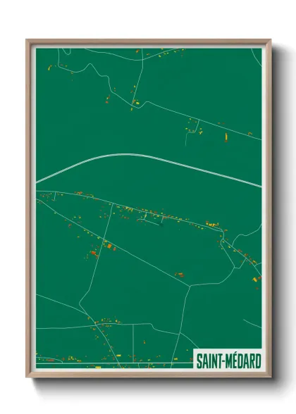 Une affiche de carte sur Saint-Médard