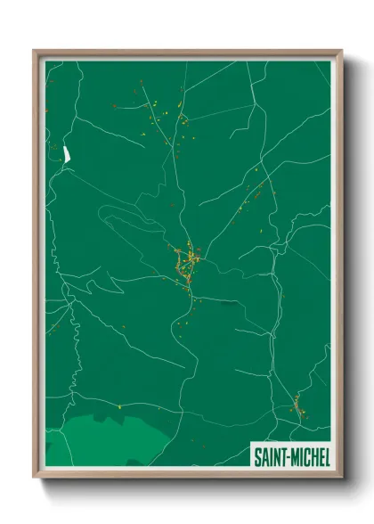 Une affiche de carte sur Saint-Michel