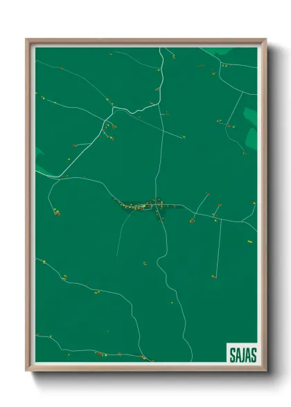 Une affiche de carte sur Sajas