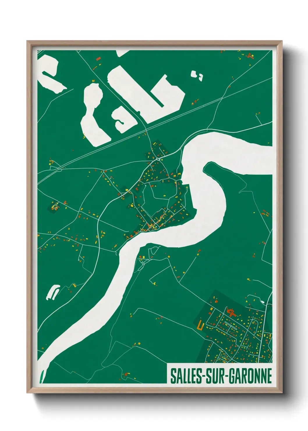 Un poster carte Salles-sur-Garonne