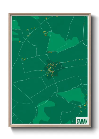 Une affiche de carte sur Saman