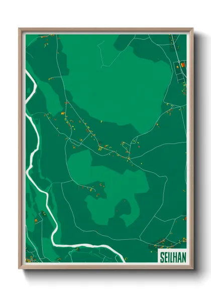 Une affiche de carte sur Seilhan