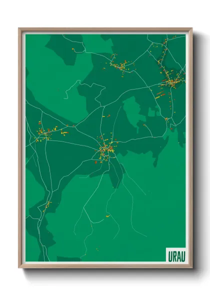 Une affiche de carte sur Urau