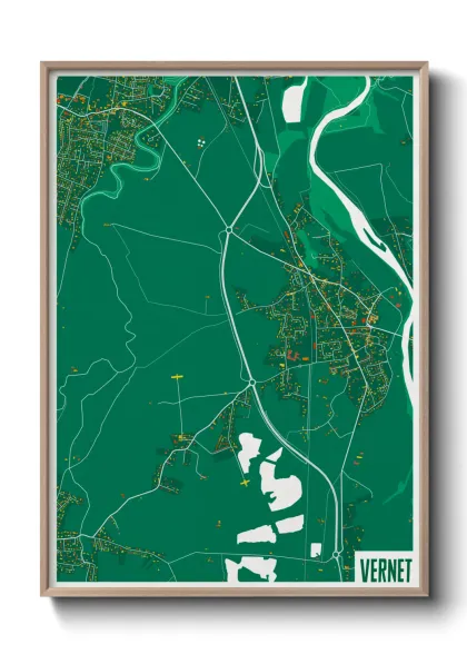 Une affiche de carte sur Vernet
