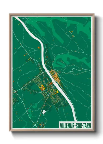 Une affiche de carte sur Villemur-sur-Tarn
