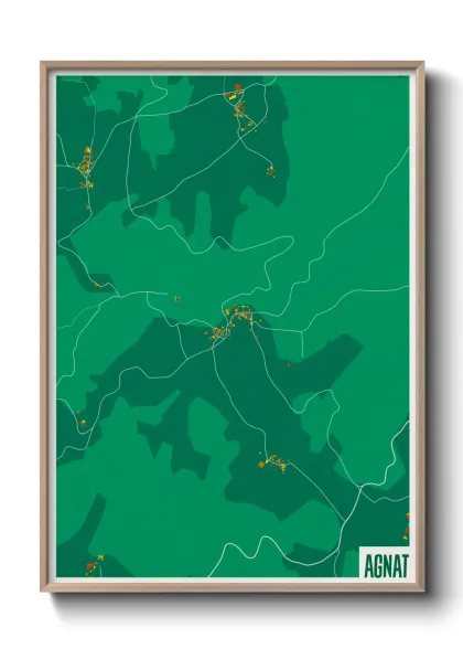 Une affiche de carte sur Agnat