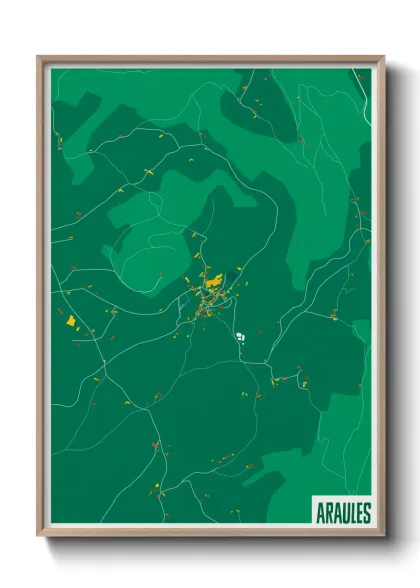 Une affiche de carte sur Araules