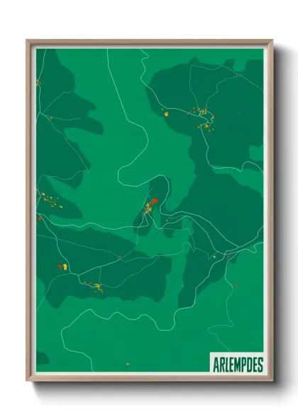 Une affiche de carte sur Arlempdes