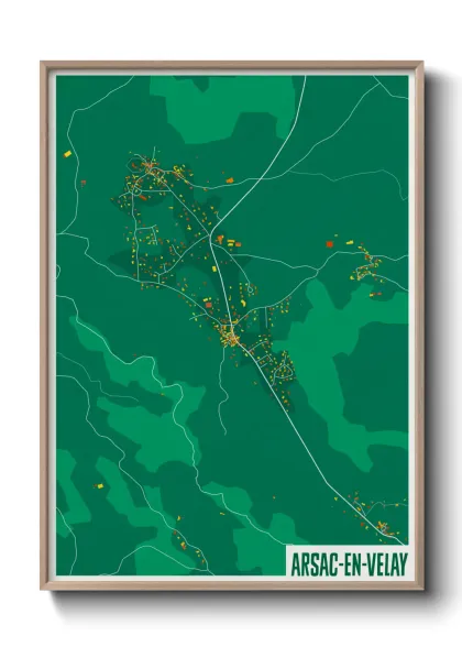 Une affiche de carte sur Arsac-en-Velay