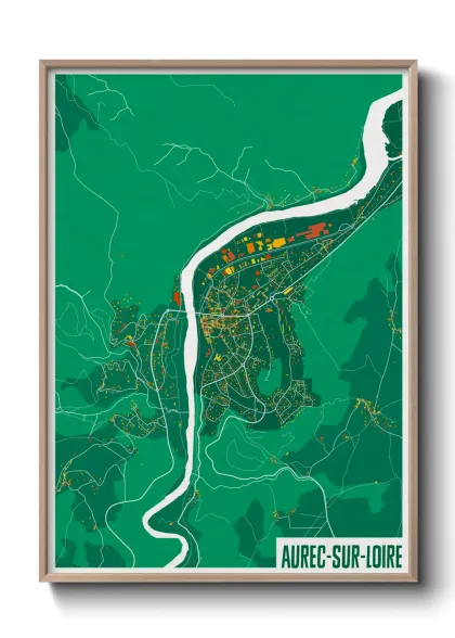 Une affiche de carte sur Aurec-sur-Loire