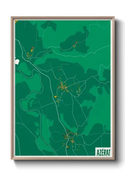 Une affiche de carte sur Azérat