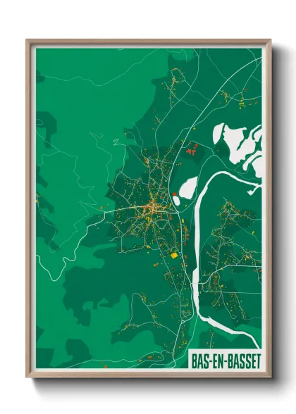 Une affiche de carte sur Bas-en-Basset