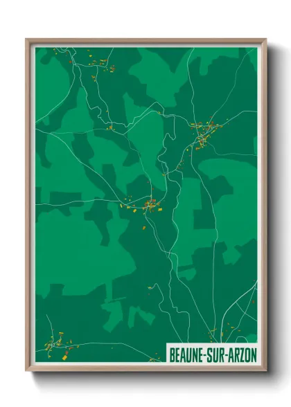Une affiche de carte sur Beaune-sur-Arzon
