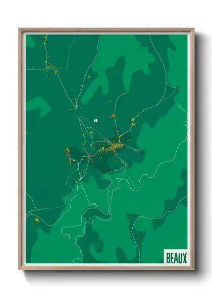 Une affiche de carte sur Beaux