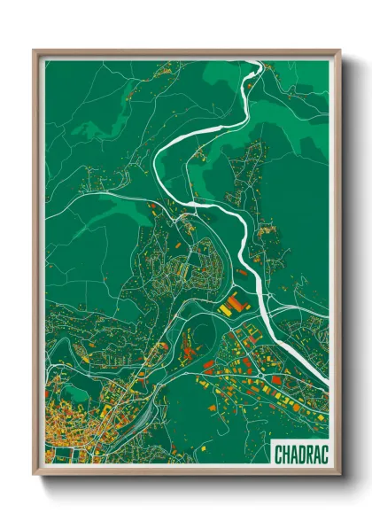 Une affiche de carte sur Chadrac