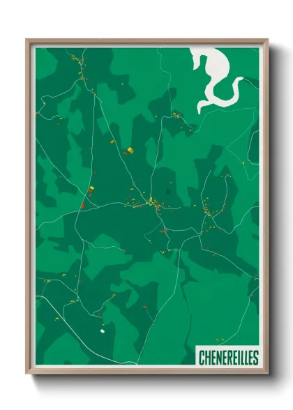 Une affiche de carte sur Chenereilles